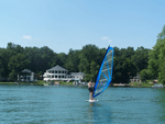 Sailboarding in cove